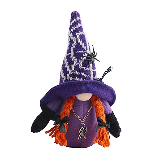 Poupées de collection Halloween en figurines de sorcière et chauve-souris