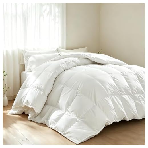 Martha Stewart White Goose King Size Feathers Down Fiber Comforter, 100% Cotton Duvet Insert King, Hotel Luxury Hypoallergenic Comforter 59oz Light Warmth 106 x 90 Inch