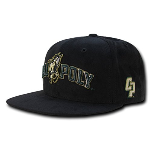 W Republic Apparel Faux Suede Snapback, Cal Poly, Black, One Size