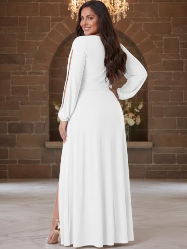 Image of KOH KOH Womens Long Sleeve Sexy Slit Photoshoot Evening Fall Maxi Dress
