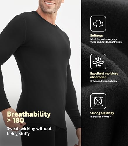 DAVID ARCHY Men’s Heavyweight Thermal Underwear for Extreme Cold, Perfect for Harsh Winter from -10°C to -5°C4