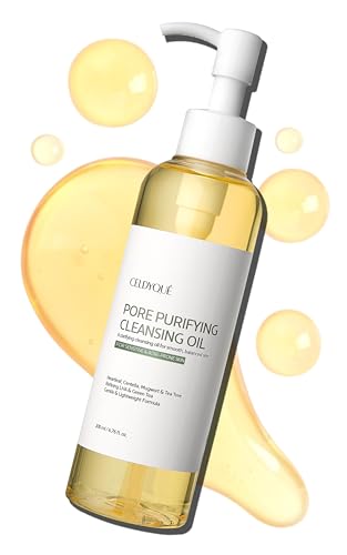 CELDYQUE Pore Purifying Cleansing Oil – Korean Face Wash with Centella, Tea Tree, Green Tea & LHA – Gentle Makeup Remover for Sensitive, Acne-Prone Skin, Deep Pore Cleanser, 6.76 fl oz