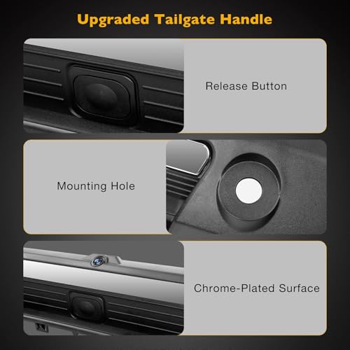 Image of Tailgate Handle Liftgate Latch Handle with Rear View Backup Camera, Compatible with 2017-2022 Ford F250 F350 F450 Super Duty Replaces# HC3Z-9943400-NA HC3Z-9943400-NB