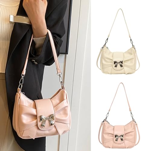 Women Korean Style Shoulder Bag Bowknot Underarm Bag Crossbody Messenger Bag3