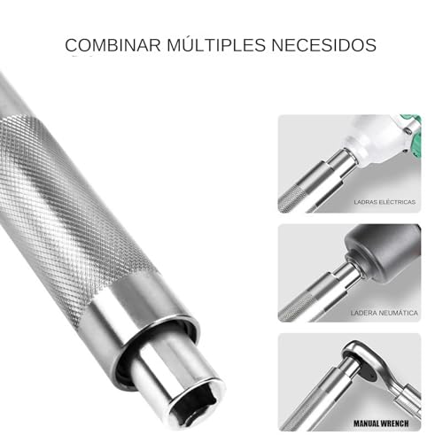 Llave manual tipo extensión offset compatible con casquillo de 12.7 mm 6