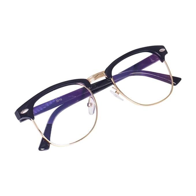 Full Rim Anti Glare Blue Cut Computer Glasses for Men & Women | Retro Square Zero Power Blue Light Blocking Spectacles for Eye Strain, UV Protection & Screen Reading | Medium, 50mm-image-36