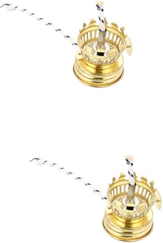 IMIKEYA 2 juegos de accesorios para lámpara de queroseno, quemador de lámpara de aceite, piezas de repuesto para quemadores de aceite, soportes de