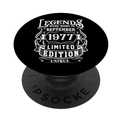 Cumpleaños Septiembre 1977 Edición Limitada Regalo Vintage PopSockets PopGrip Intercambiable