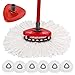 EasyWring - 6 testine di ricambio per mop rotanti, testa di ricambio per mop in microfibra, 1 base rotante per sostituire le testine in plastica, adatte a tutti i tipi di pavimenti duri