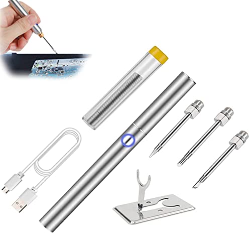 Honeyb Akku-Lötkolben-Kit,5V 15W Elektronik-Lötkolben-Kit - Elektrisches Lötreparaturwerkzeug Eingebauter 1100-mAh-Akku, wiederaufladbarer Lötkolben für DIY-Projekte im Freien Cover