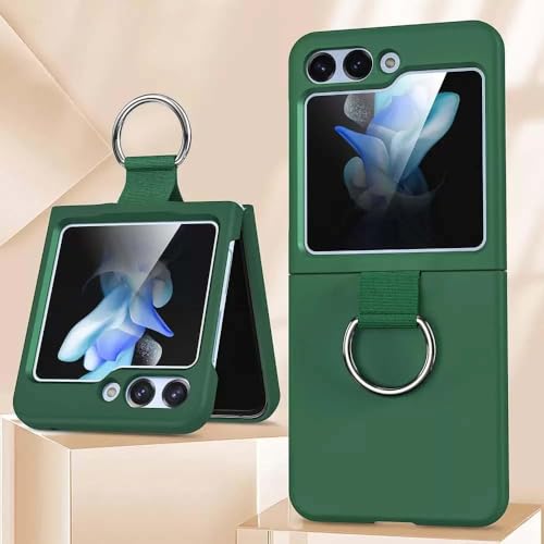 Image of Scalebee Back Cover for Samsung Galaxy Z Flip 7 / Flip7 5G Ultra Thin Slim Protective Case Cover with Metal Ring (Green)