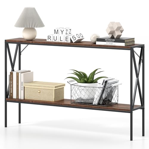 GOFLAME Narrow Console Table 2-Tier, 47” Entryway Table with Storage,
