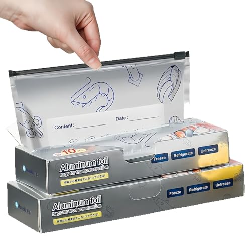 Reusable Aluminum Foil Bags, Freezer Safe & Leak Proof Stand