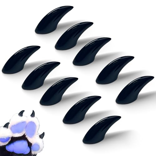 Fursuit Paws Nails, Furry Accessories Therian Stuff for Cosplay (Black)