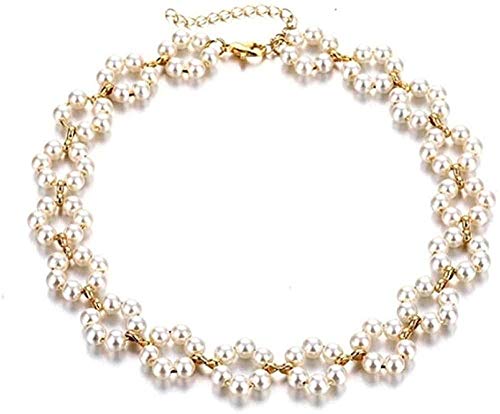 Preisvergleich Produktbild CKAWM Halskette Schmuck Frau Anhänger Dame Elegante Blume Perle Halskette