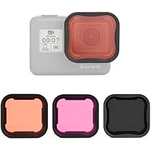 SOONSUN 3-Pack Lens Filter Set for GoPro Hero 5 6 7 Black ND8, Red, Magenta - Neutral Density ND and Snorkeling Filter Kit for Outdoor & Underwater Photography
