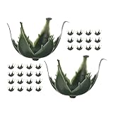 Adorainbow 30pcs Green Hexagonal Rose Flower Receptacles Sepals DIY Artificial Flower Bases for Floral