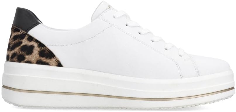 Remonte D1C01 Julika Women's Sneaker Weiss/Palegold/Natur/Schwarz 7-7.5 M US
