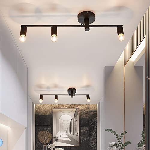 Image of 3 Lights Matte Black Vintage Lighting, Bedroom Wall Sconces, Modern Wall Mounted Lights, Porch Hallway Lamp for Living Room Bedroom Bathroom Mirror (E26 Base) (Black, 1)