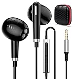 iMangoo イヤホン 有線 マイク付き 3.5mmジャック インナーイヤー型 通話対応 重低音 パソコン PC用 有線イヤフォン HiFi音質 高遮音性 対応iPhone 6s SE/iPad/PS5/AQUOS sense8 7/OPPO Reno9A/7A/Samsung/Xperia/moto/Redmiなど機種 テレワーク Web会議 ZOOM いやほん 軽量 ブラック