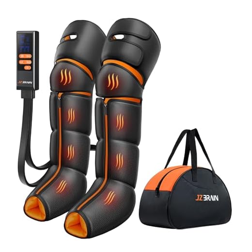 JZBRAIN Leg Massager with Heat and Compression : Sequential Compression Boots with 6 Modes, 9 Intensity and 3 Heat – Leg Massager for Circulation and Pain Relief - Gifts for Mom,Dad,Seniors,Him,Her