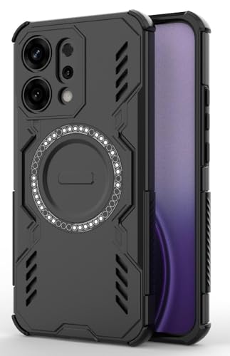 Image of ShieldTech Back Cover Case for Oppo Reno 14 5G | 360 Protection Mobile Phone Case Mag-Safe | Camera Protection | Oppo Reno 14 5G Back Cover | Oppo Reno14 5+G - Black TPU+PC