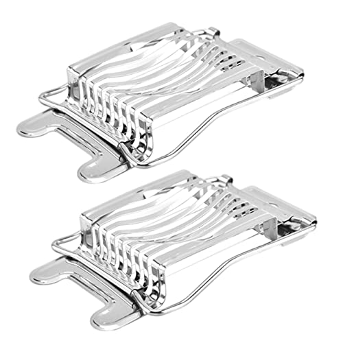 OFFSCH 2pcs Egg Slicer Cheese Slicer Stainless Steel Wire Cutting Tool Heavy Duty Perfect for Hard-boiled Eggs Cheese