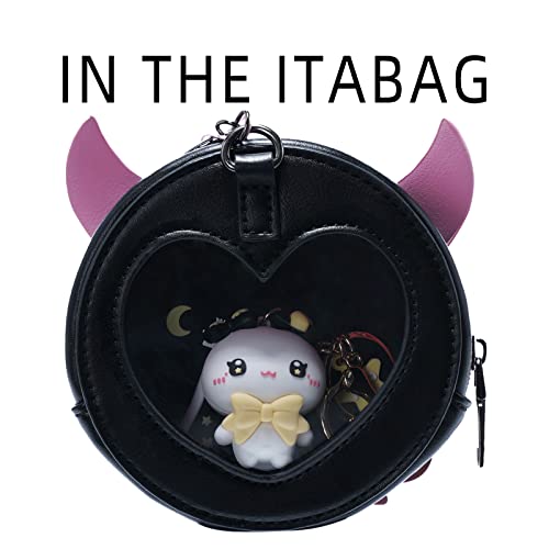 You Wizv Kawaii Keychain For Women Lucky Star-Moon-Rabbit, Peace Rabbit Pendant Buckle Key Ring Charm Lovers Best Friend Gift For Bag Accessory Cellphone Handbag Purse(White & Black) #TOP4