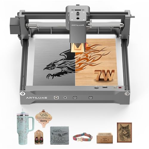 Image of Artilume U1 Laser Engraver & Cutter Machine with 200x150mm Area,LightBurn Compatible,7000mW 0.01mm Precision for Wood Metal Acrylic Leather,with WiFi & APP, Ideal for DIY Crafts & Small Business
