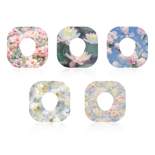 25pcs Adhesive Patches for Dexcom G7, Waterproof Over Patch Sensor Covers Sticker Breathable Adhesive Overpatch Compatible with Dexcom G7 (Oil Painting Flowers)