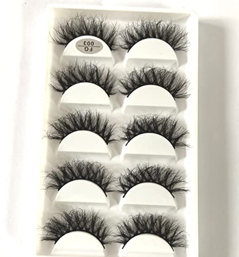 Hbzgtlad 5Pairs 3D Faux Mink Lashes Natural Long Fluffy False Eyelashes Soft Eye Lashes Reusable Makeup Short Lashes Extension For Beauty (Fg-003) #TOP1