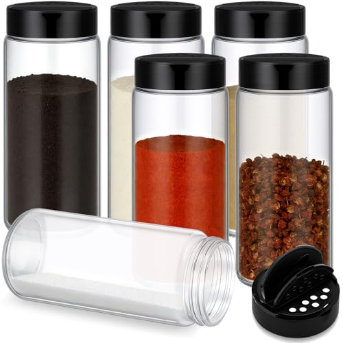 6 Pack Glass Spice Jars with Shaker Tops