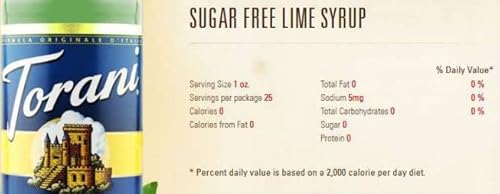 Torani Sugar Free Lime Syrup, 750 Ml #TOP4