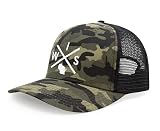 International Tie Hat for Men and Women, Snapback Trucker Baseball Cap, Embroidered Cross Logo (WIS - Wisconsin, Camouflage)