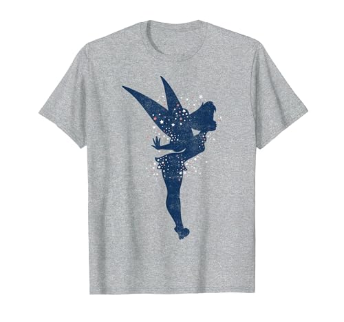 Disney Peter Pan T-shirt graphique Fée Clochette Americana Shadow T-Shirt, Homme, Gris Chiné, XL