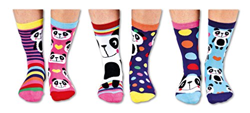 socks Verrückte Oddsocks Pandamonium für Mädchen im 6er Set