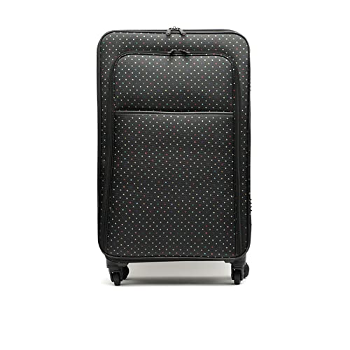 MISAKO Maleta de Tela Mediana de Viaje estri Negro Unisex - Equipaje Blando semirrígido de 66 X 40 X 22 cm de 4 Ruedas MISAKO Maleta de Tela Mediana de Viaje estri Negro Unisex - Equipaje Blando semirrígido de 66 X 40 X 22 cm de 4 Ruedas