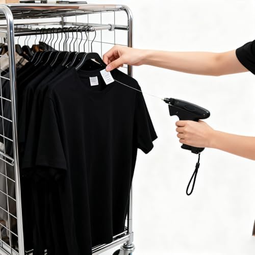 AHMistool Etikettierpistole, Preisetikettenpistole mit 5 Ersatznadeln + 1000 Nähnadeln + 50 Preisschildern, Tacker-Etikettiermaschine, geeignet für alle Arten von Kleidungsetiketten, Nähetiketten