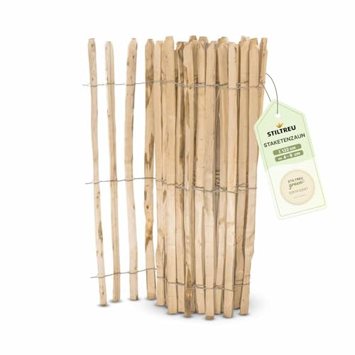 STILTREU® Englischer Staketenzaun Kastanie - Länge 5 Meter...