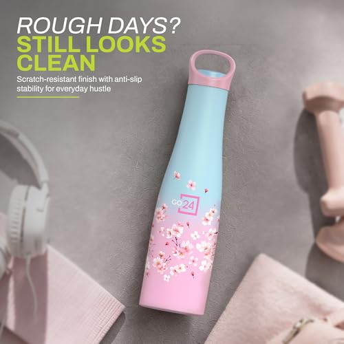 Image of Morocco Stainless Steel Insulated Water Bottle Pink Blossom 600ml