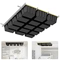 Mokemok Overhead Garage Storage Rack Extra Large-Organizes Up to 15 Tote Bins 0.1-inch Thickened Heavy Alloy Steel Garage Tote Storage System with Adjustable Rails-Ceiling Storage Rack