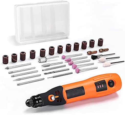 Cordless Rotary Tool, Rotary Tool Set, 3.7V 5000-15000 RPM 32 Pcs, Light Duty, Mini Multi-Tool, USB Charging Cable