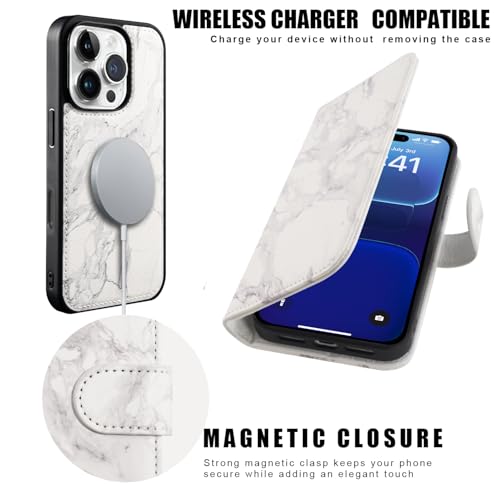 Étui béquille magnétique iPhone 16 Pro Max rabat amovible 4 emplacements