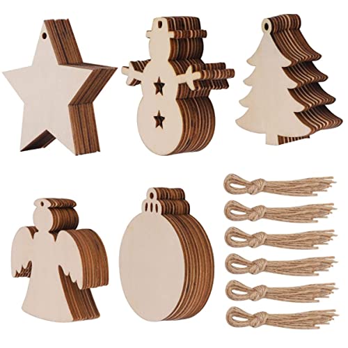 FEELMEET Artesanías de Adornos navideños para niños Centro de artesanías en Blanco pintables inacabados Cover