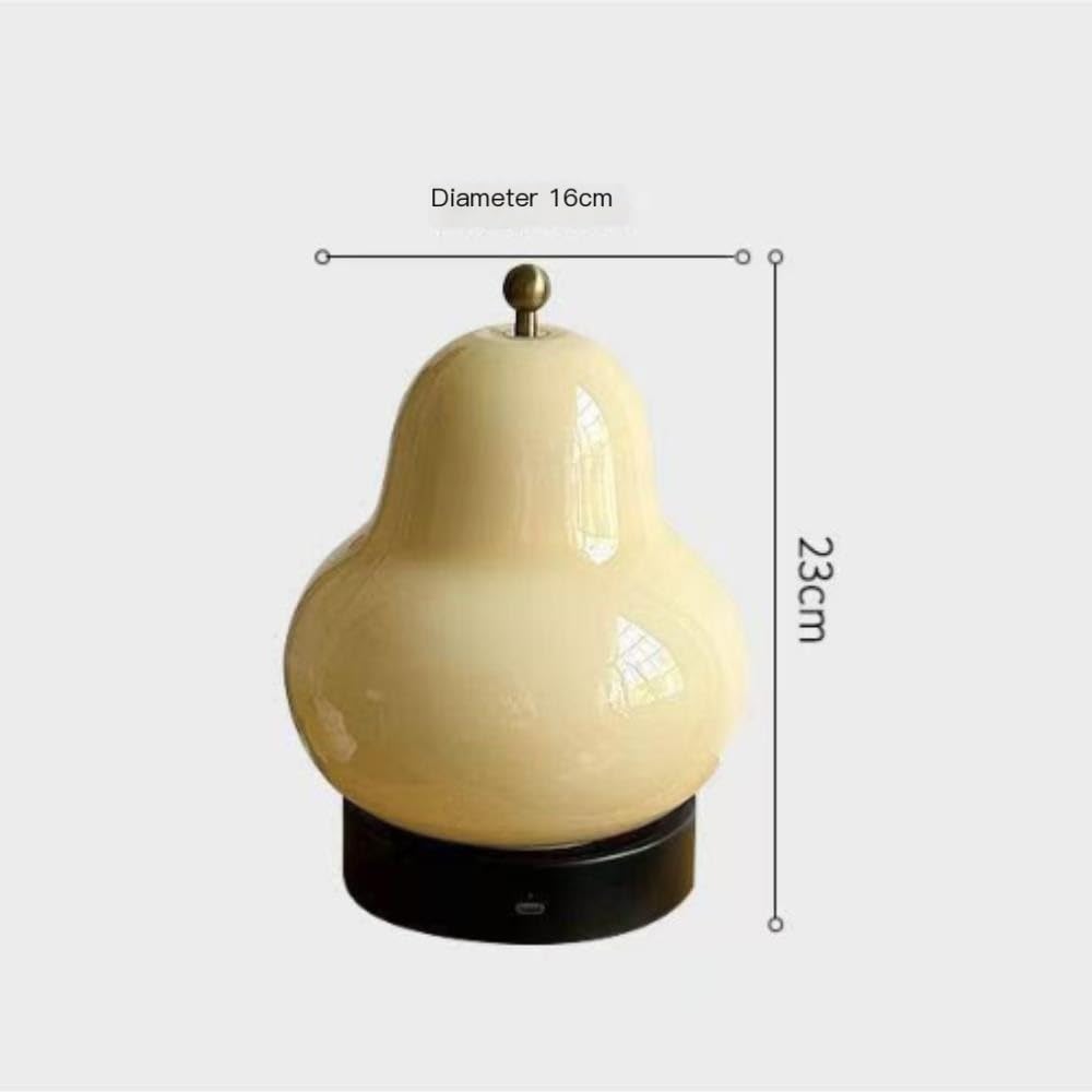Lampada in vetro perato, luce notturna dimmerabile al tocco | Forma a pera, paralume in vetro, dimmerabile al tocco, luce notturna(Yellow)