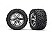 Traxxas 6773X - Rustler 4x4 Tires & Wheels, Assembled, glued (2.8') (RXT Black Chrome Wheels, Talon Extreme Tires, Foam Inserts) (2) (TSM Rated)