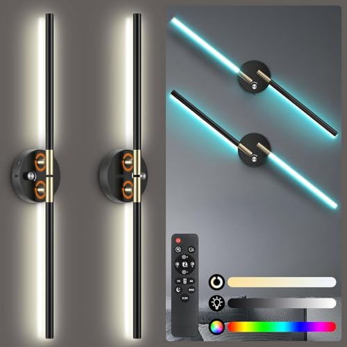 Wireless RGB Dimmable Wall Sconce with Remote