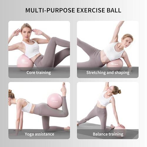 FITMIND_Pilates Ball 10 Inch Anti-Burst Slip Resistant Mini Yoga Ball for Fitness, Core Training, Physical Therapy, Balance, Stability, Stretching 200kg 440lbs Capacity - Pink by FITMIND - Used condition - Image 7