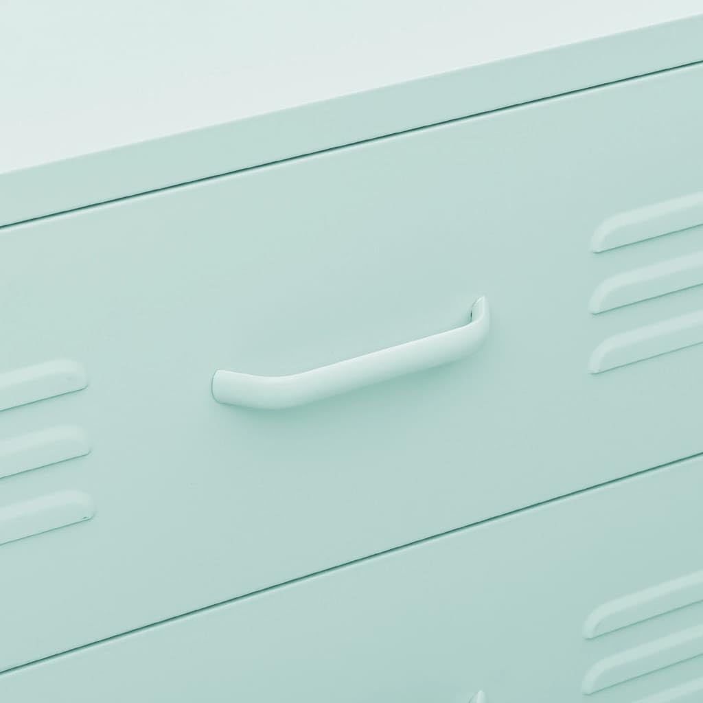 vidaXL Cassettiera Menta 80x35x101,5 cm in Acciaio