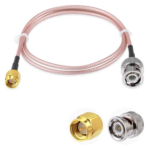 Vecys SMA Mâle vers BNC Mâle Câble Coaxial RF 50ohm SMA vers BNC RG316 Câble de Raccordement 23.6